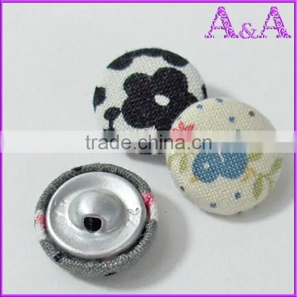 Dot Printing Round Button Scrapboling DIY Mix Flat Back Fabric Covered Button photo-2