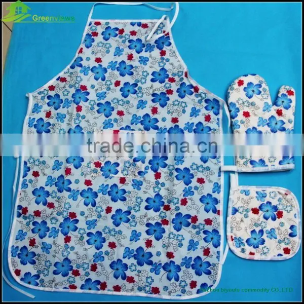 Cotton Cartoon Chef and Apron Kids Baking Kitchen New Designs Apron Set Oven Mitt&potholder&apron photo-5