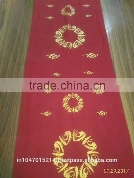 Gold Mettalic Printed Wedding Table Runner photo-3