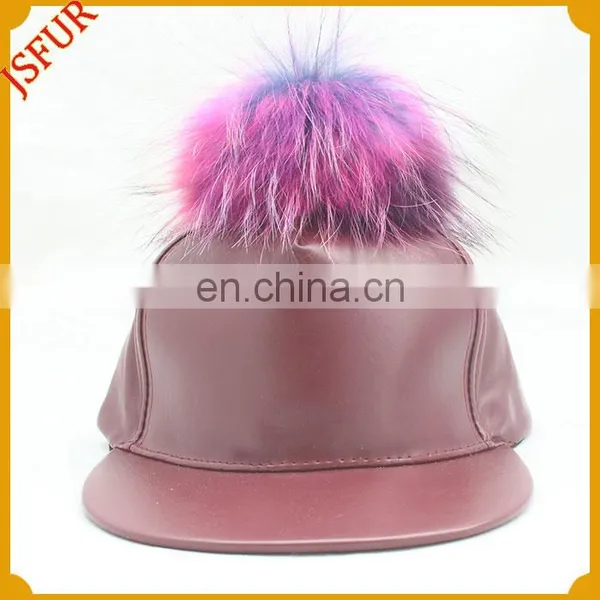Wholesale High Quality Genuine Raccoon Fur Pompom Hat photo-2