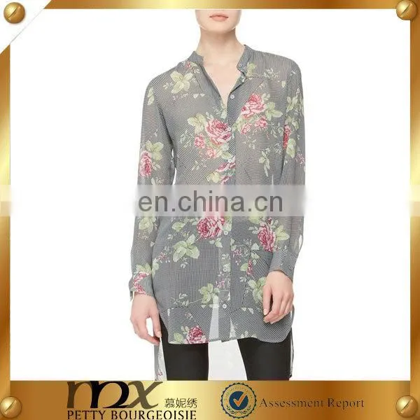 Flower Printed Women Net Tops