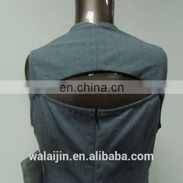 Simple and Cute Back Hollow Out Design Office Lady Tea Dress photo-6