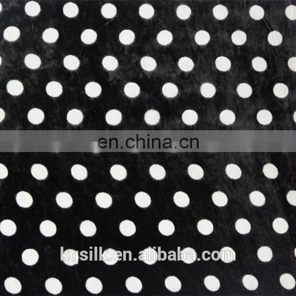 Polka Dot Black Velvet Dress Fabric Imitated Silk Nylon Burnout Velvet Fabric photo-2