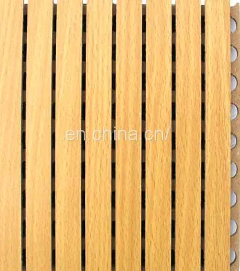 Fire and Sound Absorbing Material Grooved Timber Wooden Acoustic Panels
