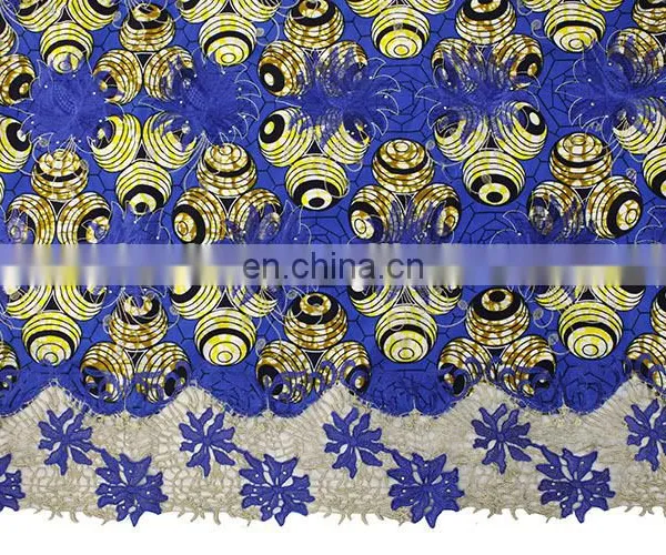 2016 African Style Beautiful Design High Quality Wax Mix Guipure With Speical Wax for Makring Clothe photo-2