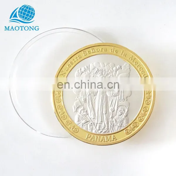 Wholesale Cheap Custom Fake Gold and Silver Metal Religion Catholicism Commemorative Coin High Quality Souvenir Coins With Box photo-3