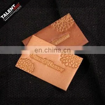 Custom Private Brand Name Logo PU Leather Label for Garment photo-2
