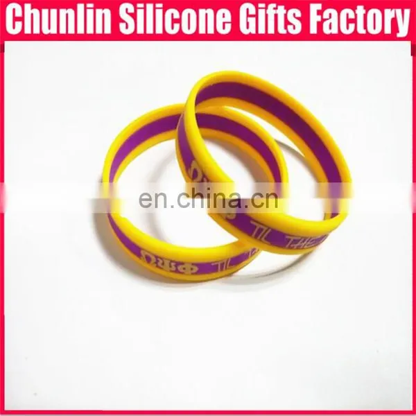 New Coimg 3 Layers Silk Printing Silicone Wristbands photo-4