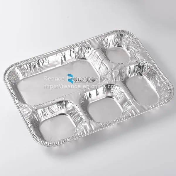 Питевой алюминиево-фольговый лоток с 5 отделениями для ресторана