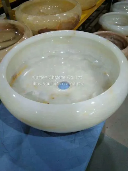 White Onyx Sinks, White Onyx Wash Basins, Nature Stone Bathroom Sinks photo-3