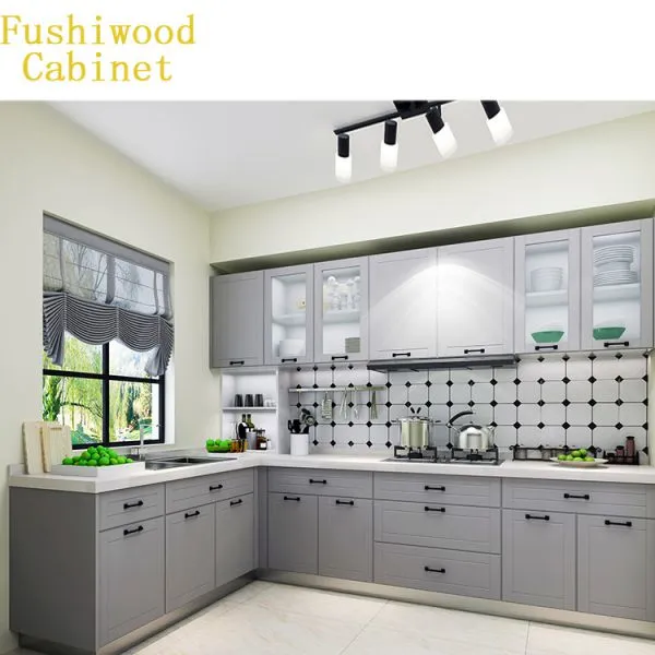 White Shaker Style Modular Kitchen Cabinet photo-2