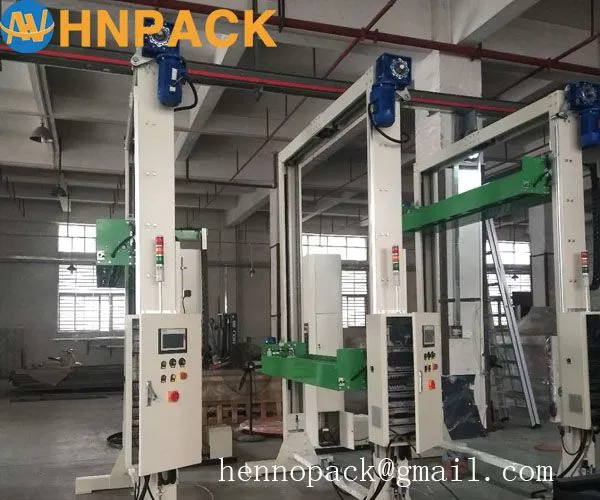 Hennopack Fully Automatic Pass Type Pallet Top Foil Sheet Dispenser Machine photo-3