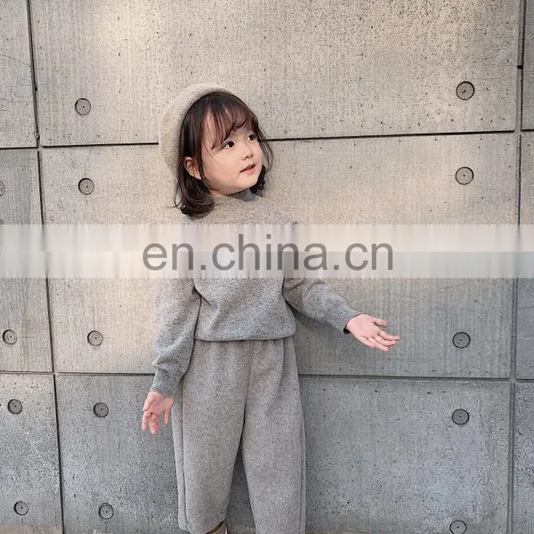 6461/High Quality Warm Woollen Knitted Sweater for Baby Girls Wholesale Solid Girl Winter Clothing photo-4