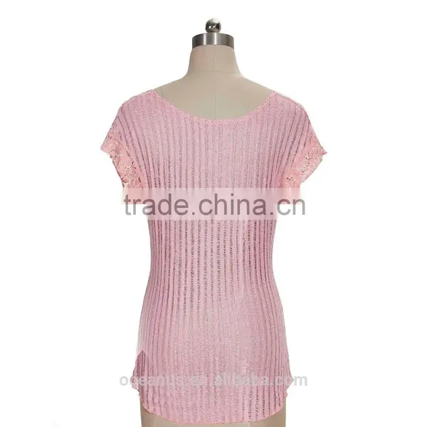 Poly/Cotton Knit Mesh Ladies S/S Heleny photo-2