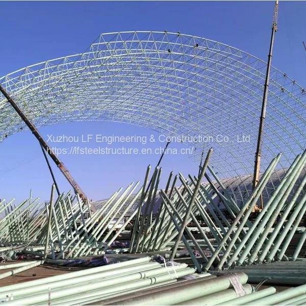 LF Steel Structure Barrel Roof Design Space Frame Shed Arch Coal Storage photo-5