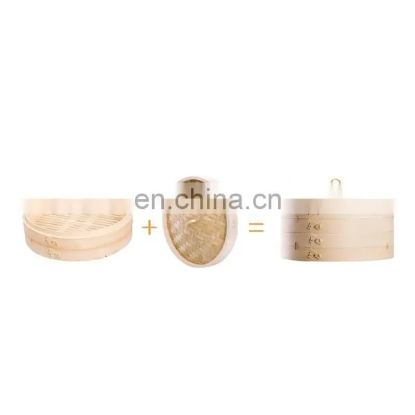 Handmade Bamboo Steamer Cooking Tool Kitchen Food Steamer With Lid