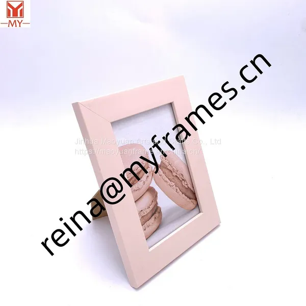Розовый макаронный фоторамка с широким бортиком PS