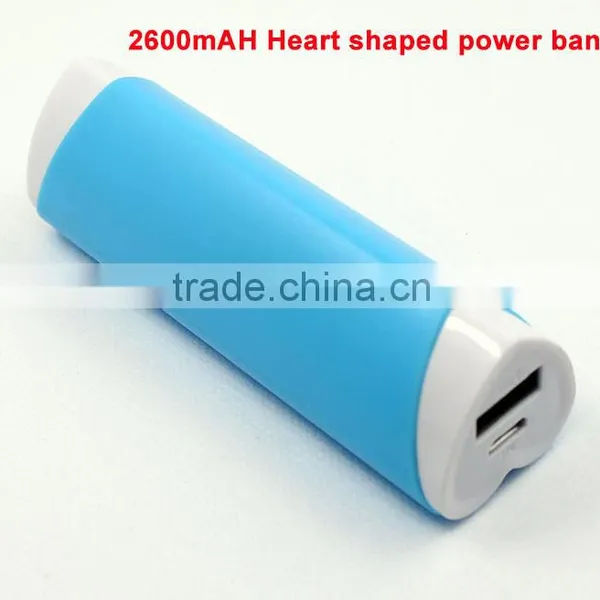 Heart Shapedm Mini Portable 2600mAH Power Bank
