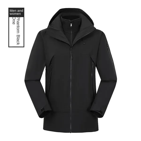 Couple's Lightweight Hard Shell Three in One Outdoor Sports Jacket, Cold Proof, Windproof, Waterproof Hiking Suit photo-5