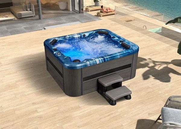 Factory Price LED Vortex Massage Hydrotherapy Center CE Certified Acrylic Massage Hot Tub Floor Massage Bath Tub Outdoor Spa Center 6 Person