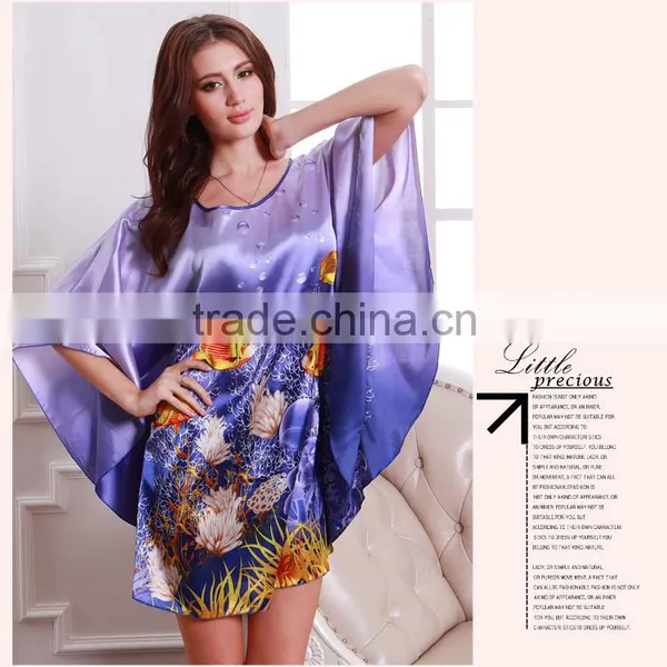 European and American Style Women Pajamas Robe Sleepwear Nightdress photo-3