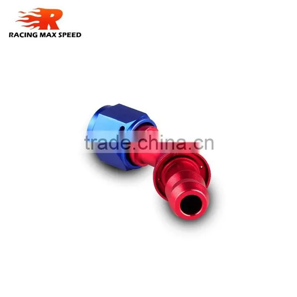 Aluminum Oil Cooler Push on Fitting 45 Degree Push on Hose End Blue and Red 10-045-10 photo-5
