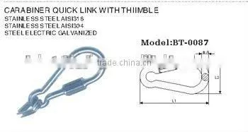 Stainless Steel AISI316 304 Chain Quick Link ,Carabiner Quick Link With Thimble, Chain Assories In China Manufacturer Quality Choice photo-4