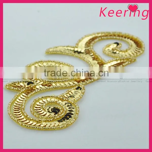 Cheap Handmade Gold Beads Appliques for Belt WRAB-003 photo-3