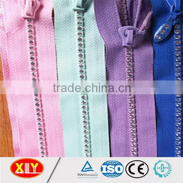 High Quality Single Row Customize Puller Rhinestone Zipper , Diamond Zipper photo-3