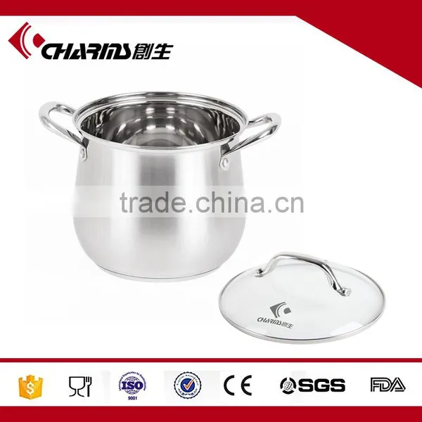 2016 ChaoZhou Hot Selling Double Ears Capsuled Bottom Pot With Glass Lid&deep Cooking Pot Cookware With Competitive Price photo-6
