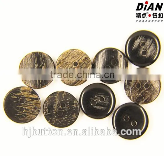 New Horn Skin Button With Skin New Arrival Black Horn Buttons Manufacturer Guangzhou Button Factory photo-2