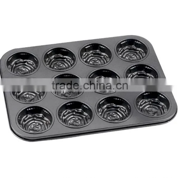 12 Cup Muffin Pan Witth Flower Shape photo-4