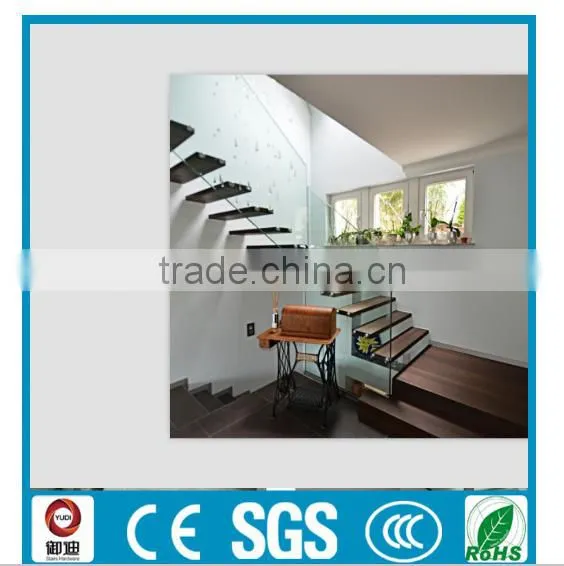 Frameless Glass Solid Wooden Floating Stairs Manufacture--YUDI photo-4