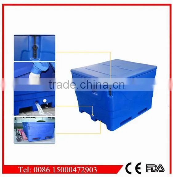 Imported LLDPE Material Insulated Ice Chiller, PE Fish Box, Live Fish Transport Totes photo-3