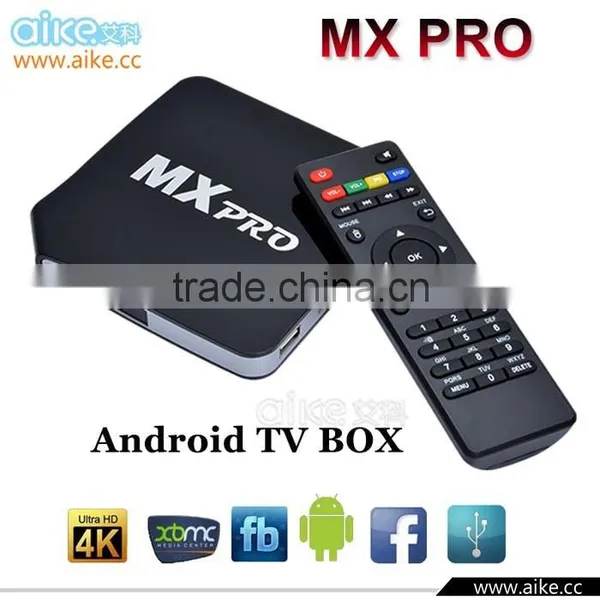 New Arrival MX Pro Android 4.4.2 Android TV Box Amlogic S805 A9 Quad Core 1G/8GB WIFI 1080P Smart TV Box Faster Than CS918 Quality Choice