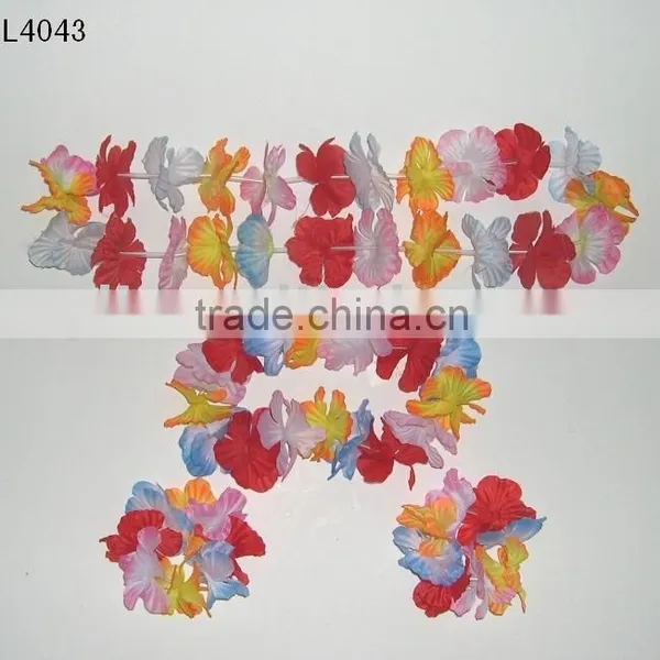 Hawaii Flower Necklace Lei Artificial Necklace Sets Hawaii Costume