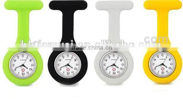 Newest Promotional Doctor Silicone Nurse Watches for Sale / Square Silicone Brooch Pin