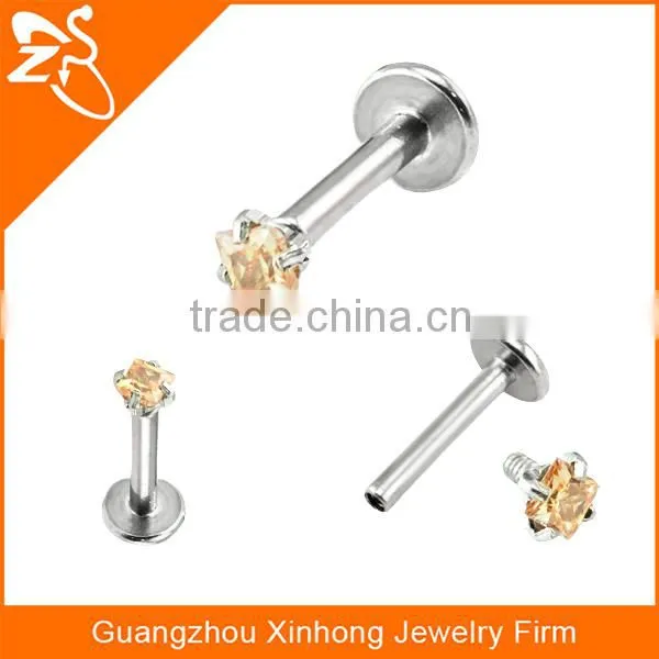 Unique Surgical Steel Lip Stud Labret With Star Internally Threaded Lip Rings photo-5