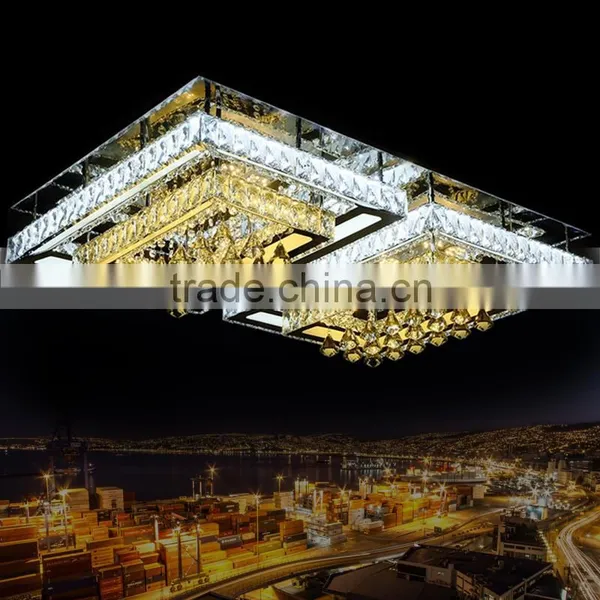 Modern Crystal Ceiling Lights K9 Crystal Steel Body Square Modern Crystal Chandelier photo-2
