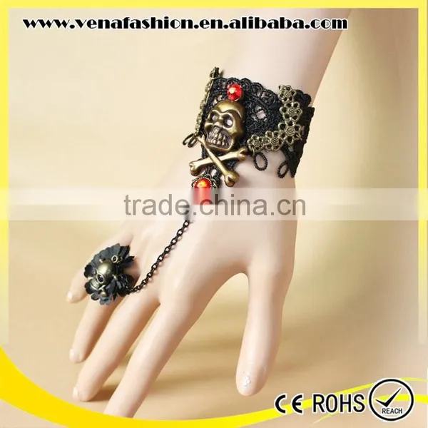 Skull Cheap Woven Lace Bracelet, Lace Cuff Bracelet photo-3