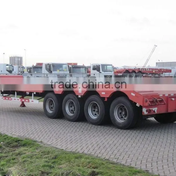 China Heavy Duty 100T Hydraulic Gooseneck 2 Lines 4 Axles Low Bed Semi Trailer photo-3