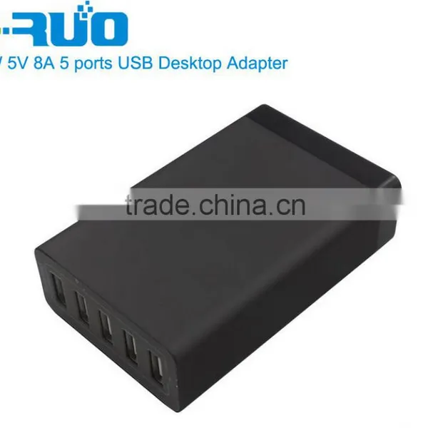 (40w 5-Port USB Charging Station) Multi-Port USB Charger Desktop Hub for IPhone 6s / 6 / 6 Plus, IPad Air 2 / Mini 3, Galaxy S6 photo-3