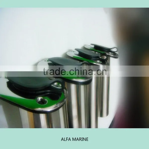 15 Degree Flush Mount Set of 4 Stainless Steel Fishing Rod Holders photo-3