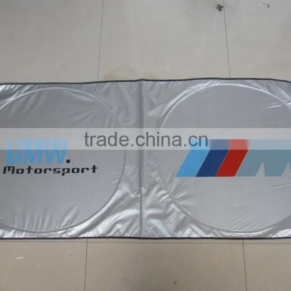 Car Printing Logo for Customized Design/nylon Two Circle Front Window Sunshade photo-3