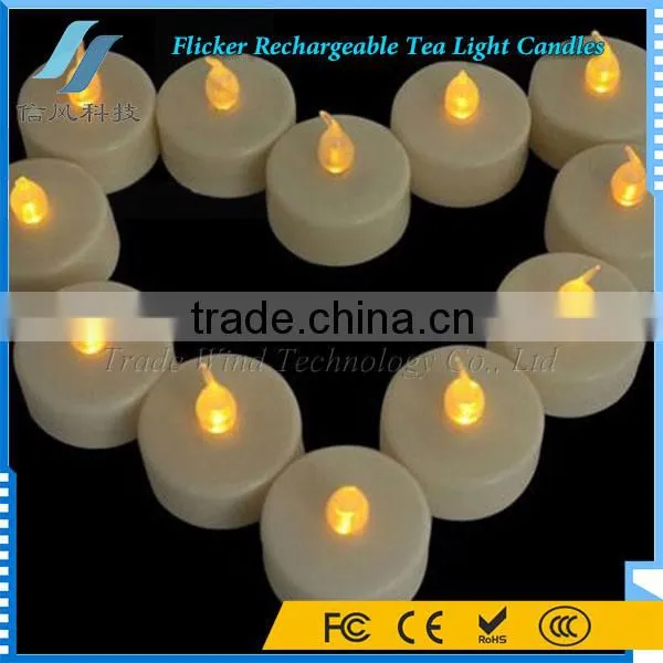 12Pcs Yellow Flameless LED Tealight Candle Flicker for Wedding Birthday Party Christmas Home Decoration photo-2