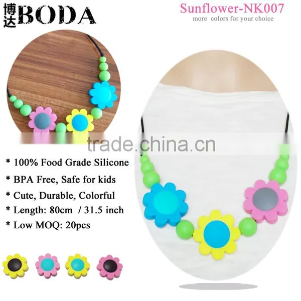 ASNZS EN71 BPA Free Silicone Beaded Baby Teething Necklace photo-3