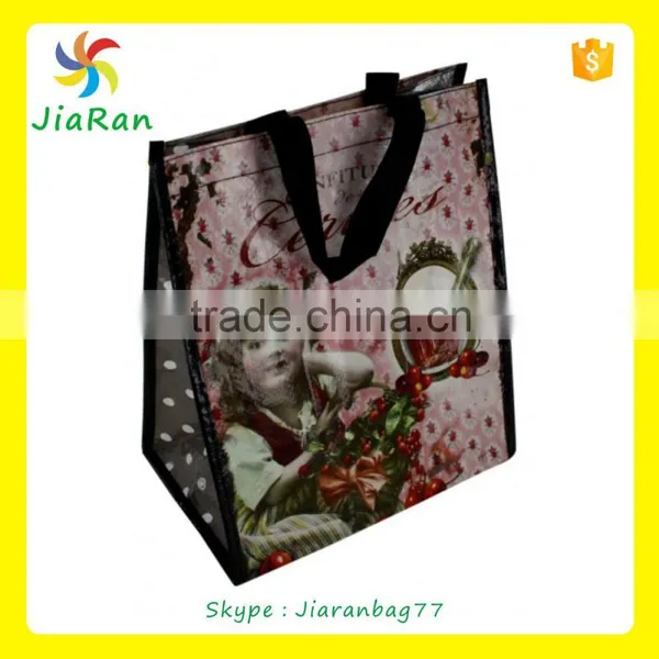 2015 New Style Full Color Printing Non-woven Wine Bag With Lamination Film