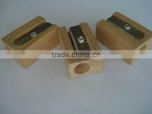 Factory Wholesale One Hole Cheap Wooden Pencil Sharpener photo-4