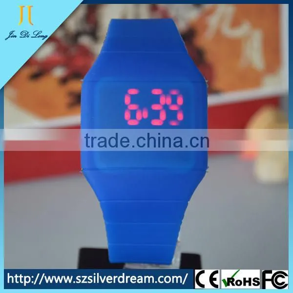 New Custom Fashion Led Children Square Silicone Wrist Silicone Quartz LED Watch photo-2