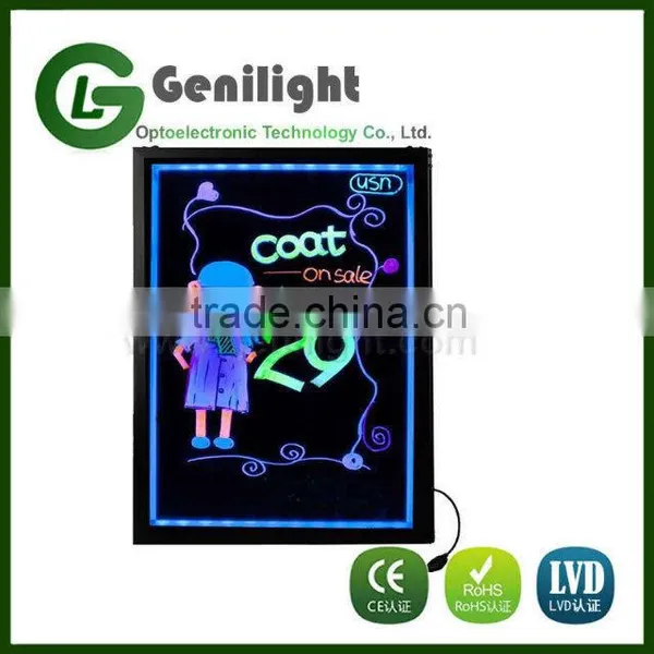 Large Flashing Illuminated Erasable Neon LED Writing Message Menu Sign Board With Control Button photo-6